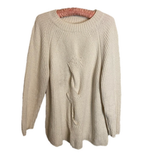 J Jill cream chenille criss cross long sweater